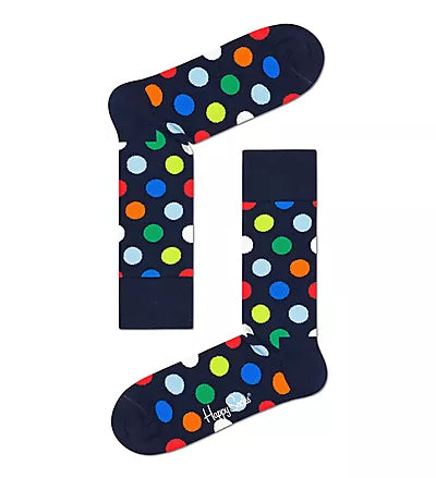זוג גרביים צבעוניות עם ציורי נקודות
