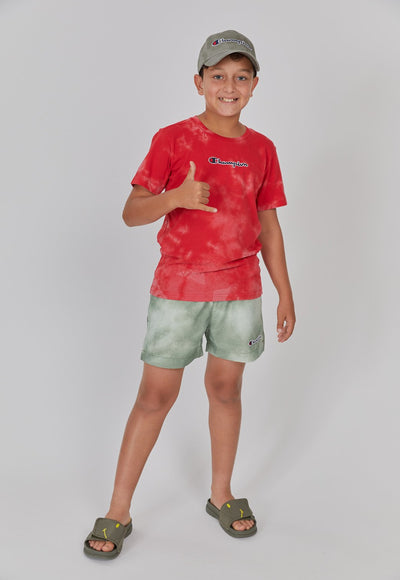 מכנסי בגד ים בהדפס טאי דאי ילדים - ירוק