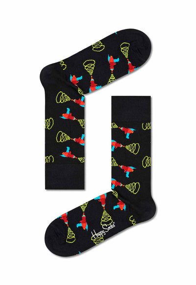 Black מארז גרביים בהדפס חלל | 4 זוגות HAPPY SOCKS