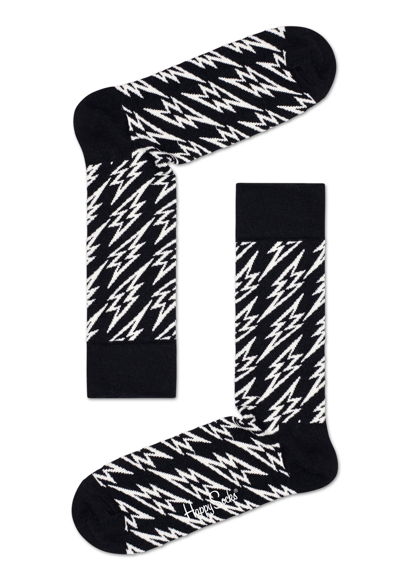 זוג גרביים צבעוניות עם הדפס שחור לבן